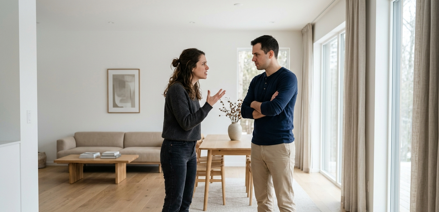 couple having a difficult conversation in a relationship